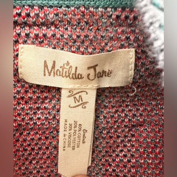 Matilda Jane Steadfast Sweater Plaid Open cardigan Fringe Trim  Size Medium - Picture 4 of 6